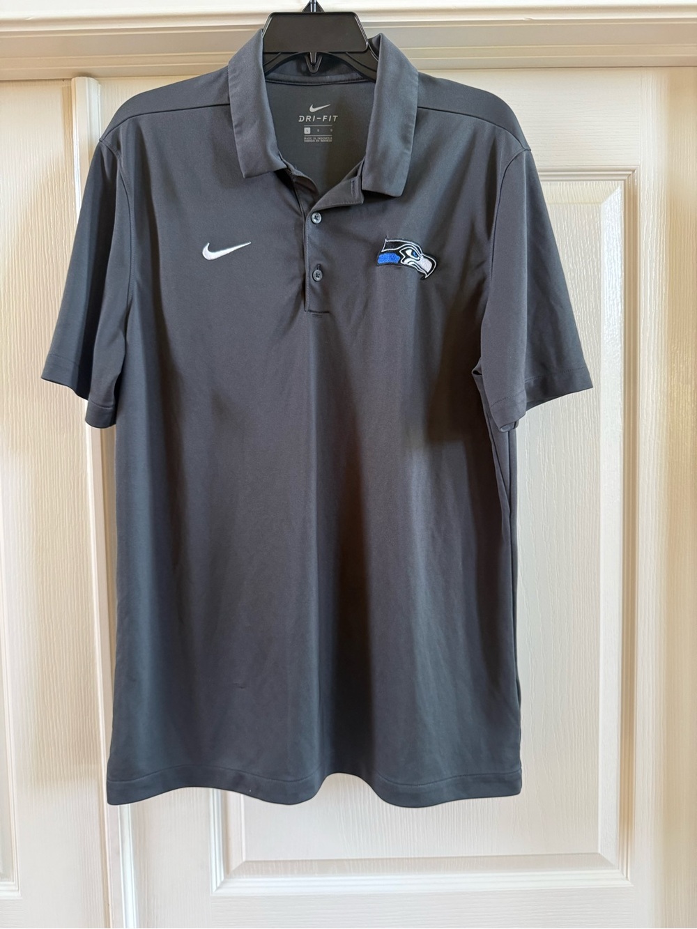 Nike Dri Fit Seattle Seahawks Polo Shirt Black Men’s Large NFL Golf